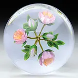 Pink Rose Paperweight by Paul Stankard, sold Jun 2016