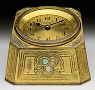 Abalone Desk Clock by Tiffany Studios, sold Jun 2016