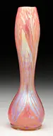Phaenomen Decorated Vase by Loetz, All against pink glass background, sold Jun 2016