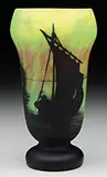 Daum, Harbor Scene Vase