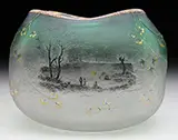 Gilded and Enameled Scenic Cameo Vase by Daum, sold Jun 2016