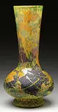 Daum, Vitrified Cameo Maple Leaf Vase