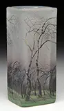 Square Rain Scene Vase by Daum, sold Jun 2016