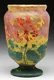 Vitrified Cameo Floral Vase by Daum, sold Jun 2016