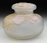Daum, Cameo Floral Covered Jar