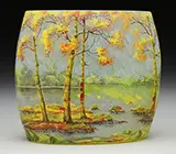Daum, Fall Scene Pillow Vase