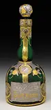 Daum, Grand Marnier Cameo Glass Bottle, All set against an acid textured green glass background