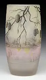 Cameo and Enameled Pine Cone Vase by Daum, sold Nov 2016