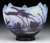 Lily Pond Cameo Bowl by Galle, sold Nov 2016