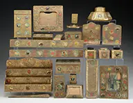 Polychromed Desk Set by Tiffany Studios, sold Nov 2016