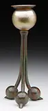 Bronze and Favrile Glass Candlestick by Tiffany Studios, sold Nov 2016