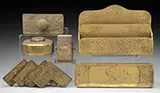 Zodiac Desk Set by Tiffany Studios, sold Nov 2016