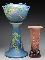 Roseville, Pottery Jardinière on Stand & Large Vase