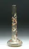Galle, Enameled Vase, Enameled floral blossoms and leaves with one applied clear cabochon