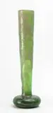 Wheelcarved Cameo Vase by Galle, Cameo decoration consists of pink irises on green glass, sold May 2003