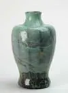 Tyrian Vase by Alexander Joseph von Steuben, Heart and vine decoration on a purple and blue glass, sold May 2003