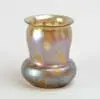 Iridescent Vase by Loetz, Iridescent blue swirls on amber glass, sold May 2003