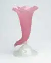 Cornucopia Vase by Alexander Joseph von Steuben, Rosaline glass with an alabaster foot, sold May 2003