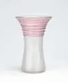 Verre De Soie Vase by Alexander Joseph von Steuben, Iridescent frosted glass with applied cranberry threading, sold May 2003