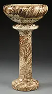 Two-Part Jardiniere on Stand in “Marbleized” Pattern by Weller, sold Feb 2016