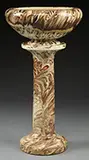 Weller, Two-Part Jardiniere on Stand in “Marbleized” Pattern