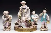 Meissen, Figural Group and Two Statuettes