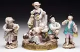 Meissen, Figural Group and Two Statuettes