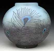 Peacock Vase by Daum, sold Jun 2017