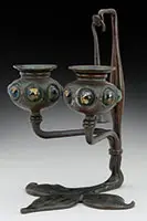 Fleur-De-Lis Double Candlestick by Tiffany Studios, sold Jun 2017