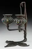 Fleur-De-Lis Double Candlestick by Tiffany Studios, sold Jun 2017