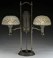 Double Student Lamp by Tiffany Studios, sold Jun 2017