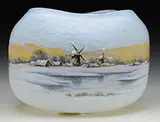 Dutch Scene Vase by Daum, sold Jun 2017