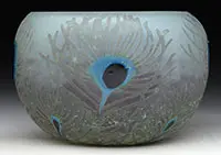 Peacock Feather Vase by Daum, sold Jun 2017