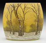 Daum, Winter Scene Pillow Vase