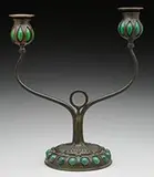 Jeweled Candlestick by Tiffany Studios, sold Jun 2017