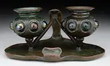 Double Jeweled Candlestick by Tiffany Studios, sold Jun 2017