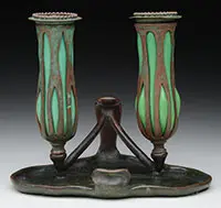 Reticulated Two Light Candlestick by Tiffany Studios, sold Jun 2017