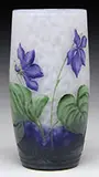 Daum, Violet Cameo and Enameled Vase