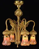 Loetz, Four Light Chandelier