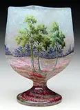 Daum, Cameo and Enameled Scenic Vase