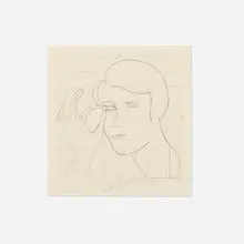 One Whale Skipper's Wife by John Wesley, 1990, pencil on tracing paper, sold Jun 2024