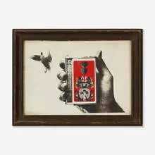 Wallace Berman, Untitled, c. 1964-76, Verifax and paint on board in artist's frame