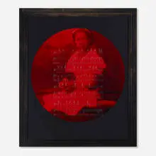 Carrie Mae Weems, Musical Score to 'God Bless the Child' (from the Here I Saw What Happened and I Cried series), 1995-96, C-print with sand-blasted text on glass in artist's frame
