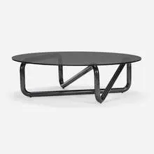 Claesson Koivisto Rune, Infinity 130 table, 2018, lacquered iron, smoked glass