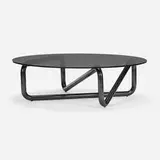 Claesson Koivisto Rune, Infinity 130 table, 2018, lacquered iron, smoked glass