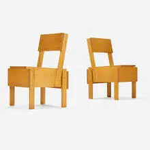 Enzo Mari, Chairs, pair, c. 1975, pine