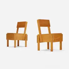 Enzo Mari, Chairs, pair, c. 1975, pine