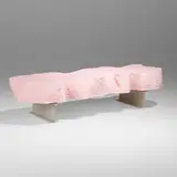 Snarkitecture, Broken Square Bench (Pink), 2021, lacquered polyurethane, plastic
