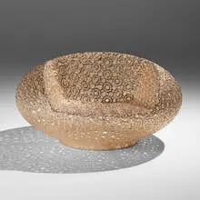 Marcel Wanders, Bon Bon Gold chair from the Personal Edition series, 2010, crocheted rope, resin, precious metal