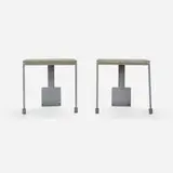 Thom Mayne, Custom tables for Kate Mantilini restaurant, Beverly Hills, pair, c. 1987, concrete, steel
